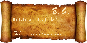 Brichter Otelló névjegykártya